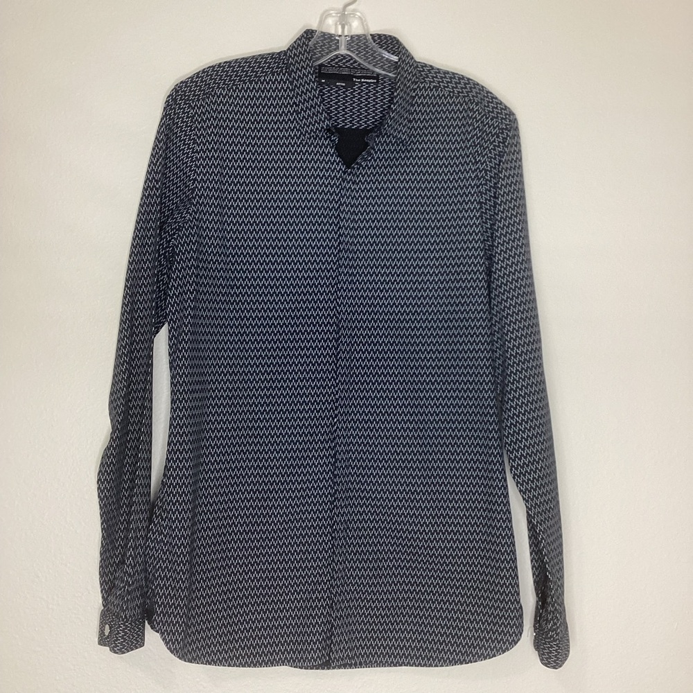 The Kooples Men’s Shirt Fitted Black & White Med